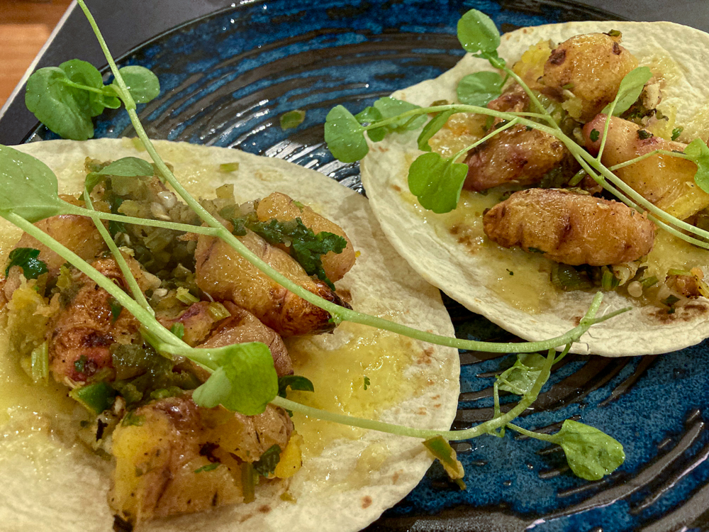 Salt-baked Yam Tacos from the book In Praise of Veg