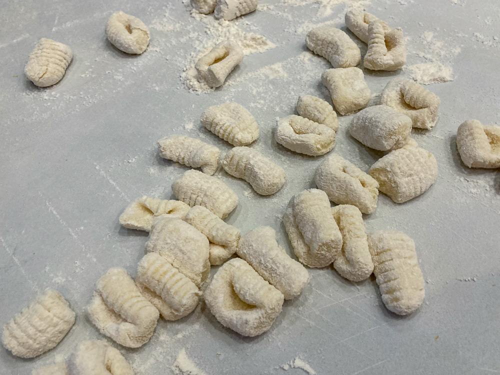 Gnocchi on a table