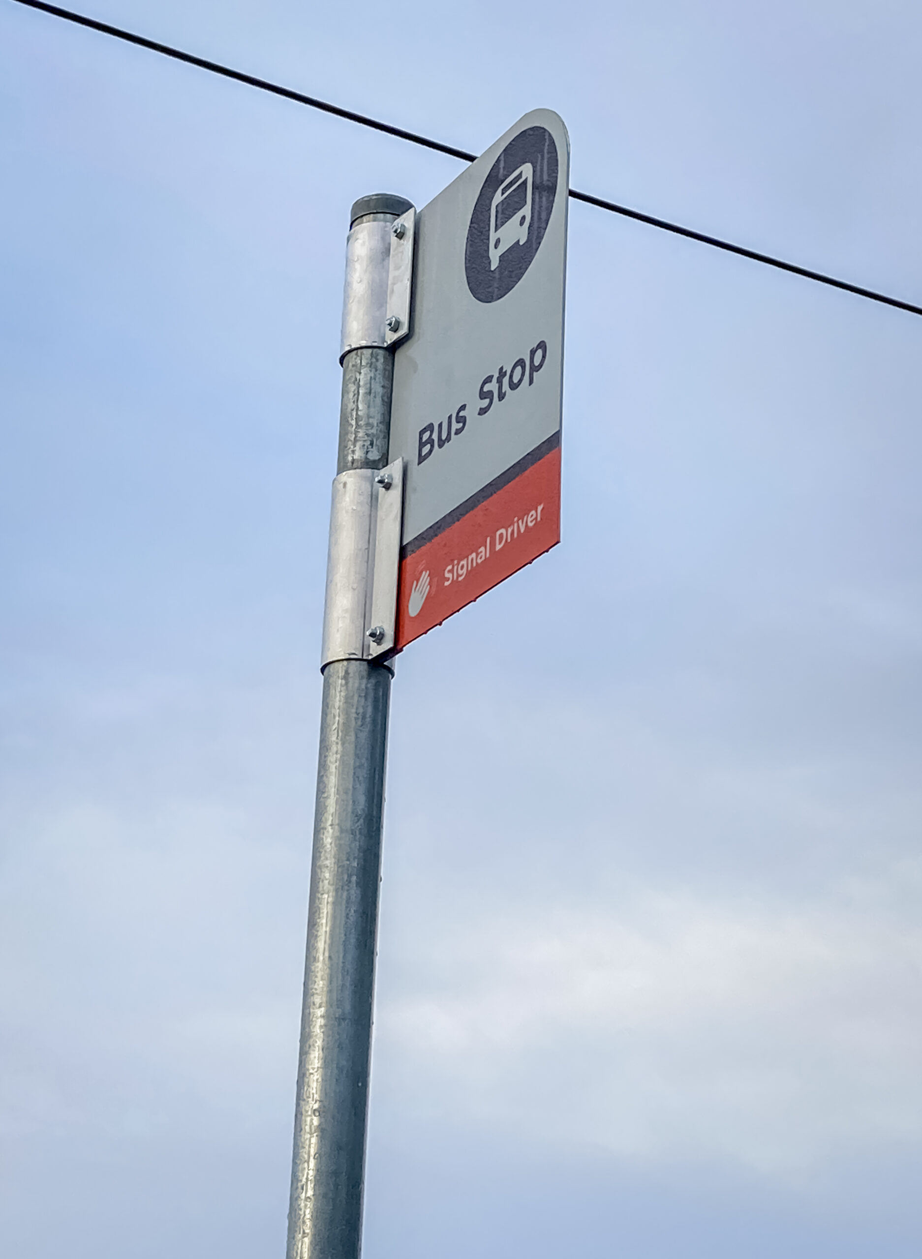 A bus stop sign