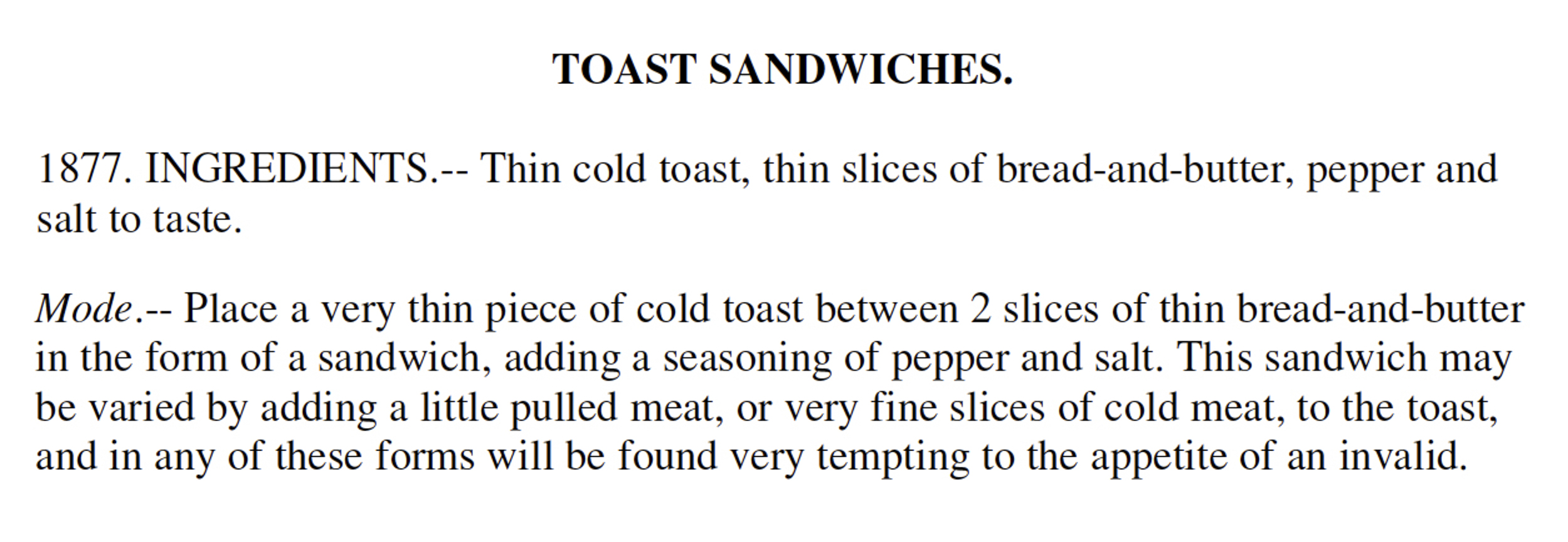 A recipe for toast sandwiches