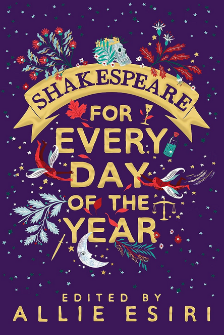 A book cover, with a purple background and the title Shakespeare for Every Day of the Year