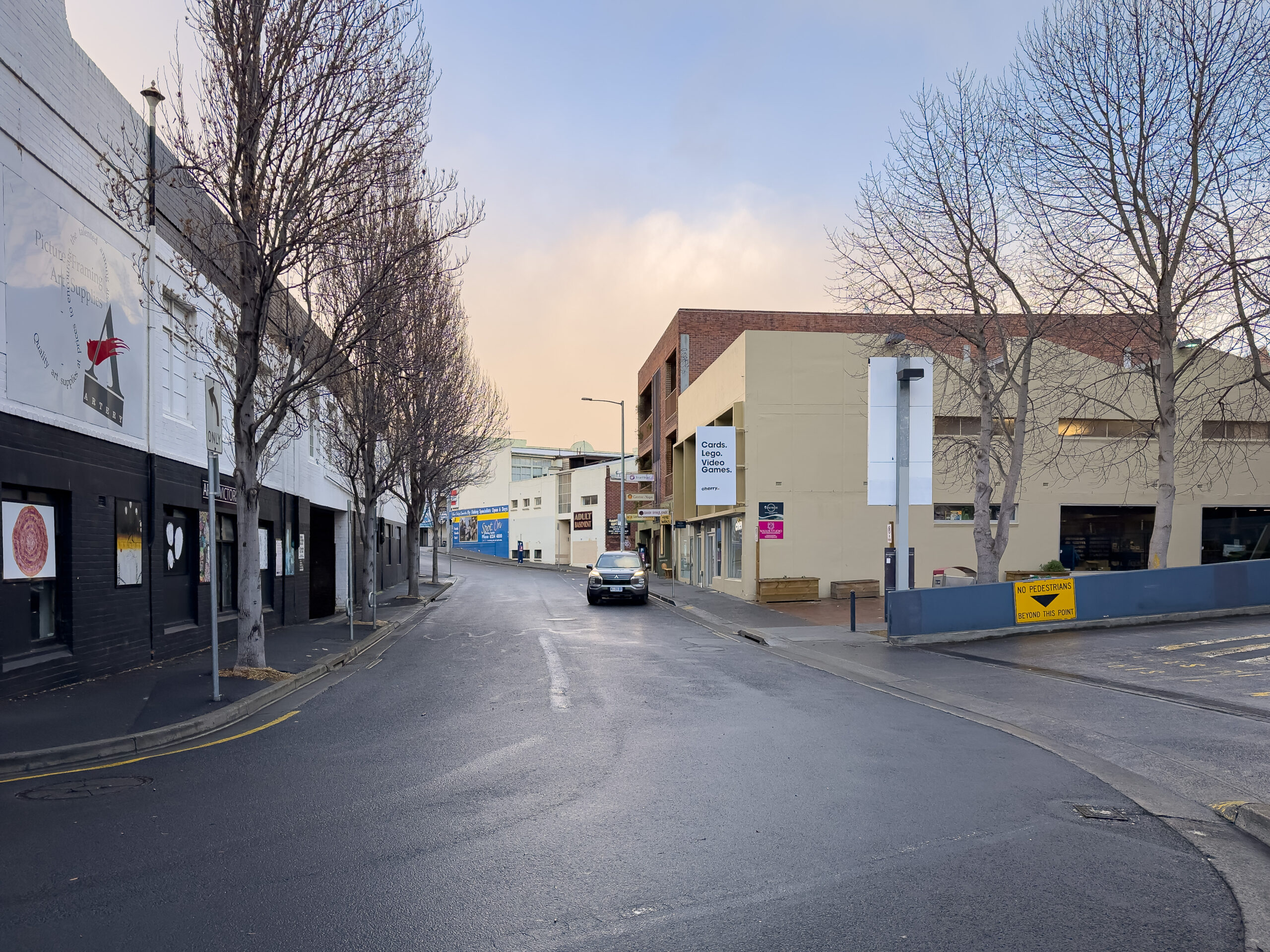 A small quiet city street